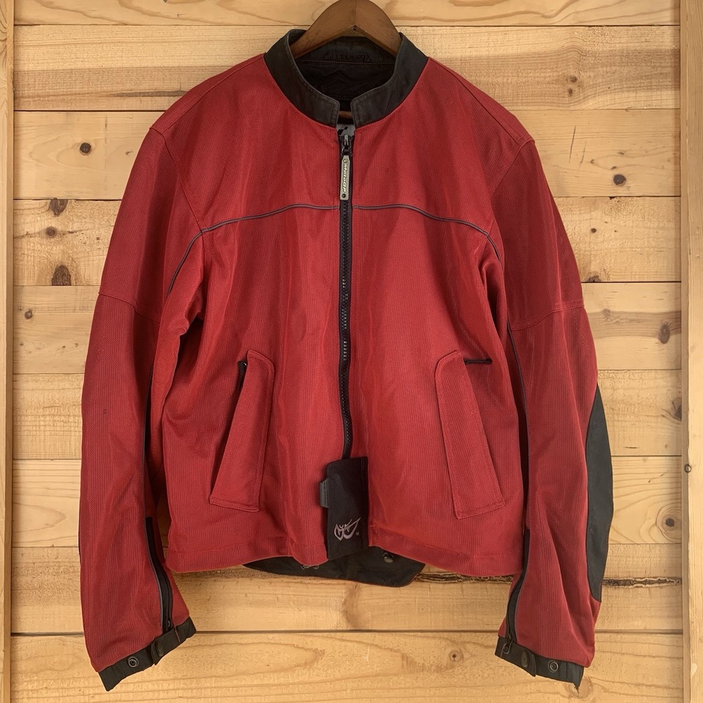MotoGp‎ Biker Jacket Mens XL Red Motorcycle Dorna Reinforced Padded *Stains*